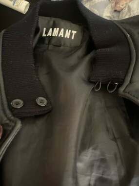 Lamant Vintage Black Pebbled Leather Button-Up Jacket